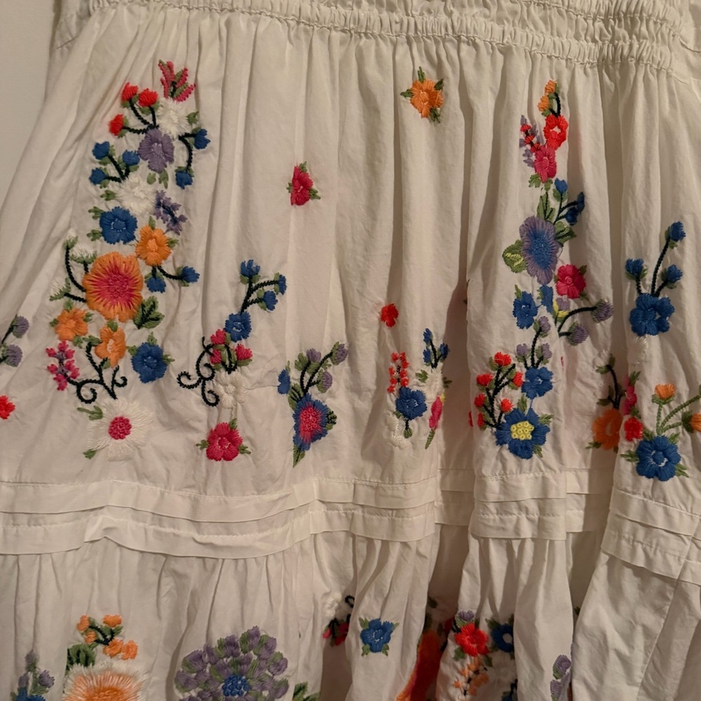 Anthropologie The Somerset Floral Embroidered Mini Dress Size Large - Picture 2 of 5